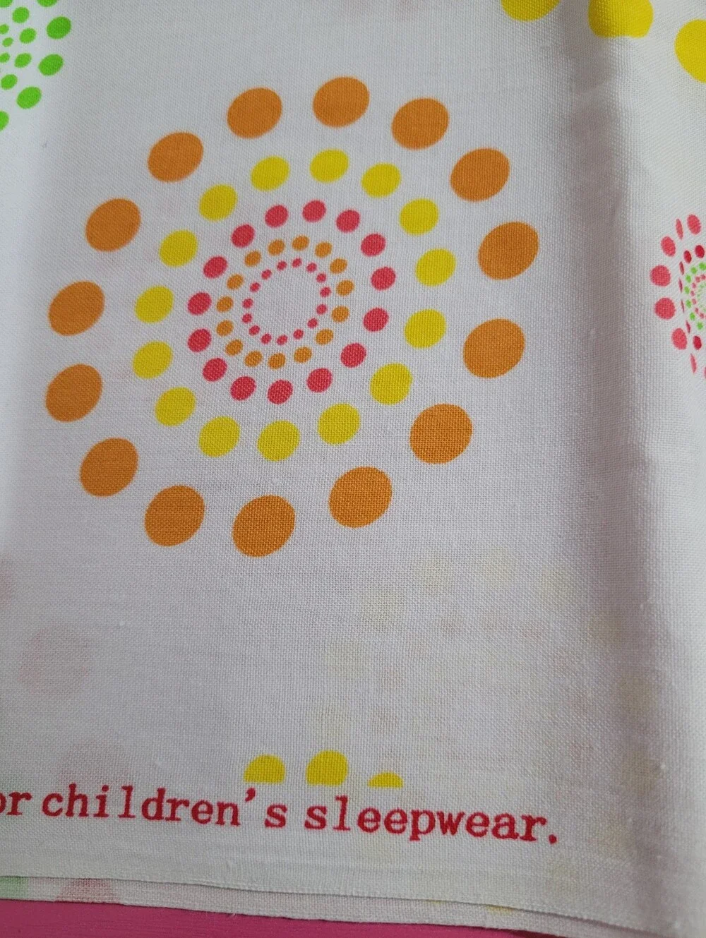 Spring Industries White Sewing Fabric with Colorful Dot Burst Pattern (1519)